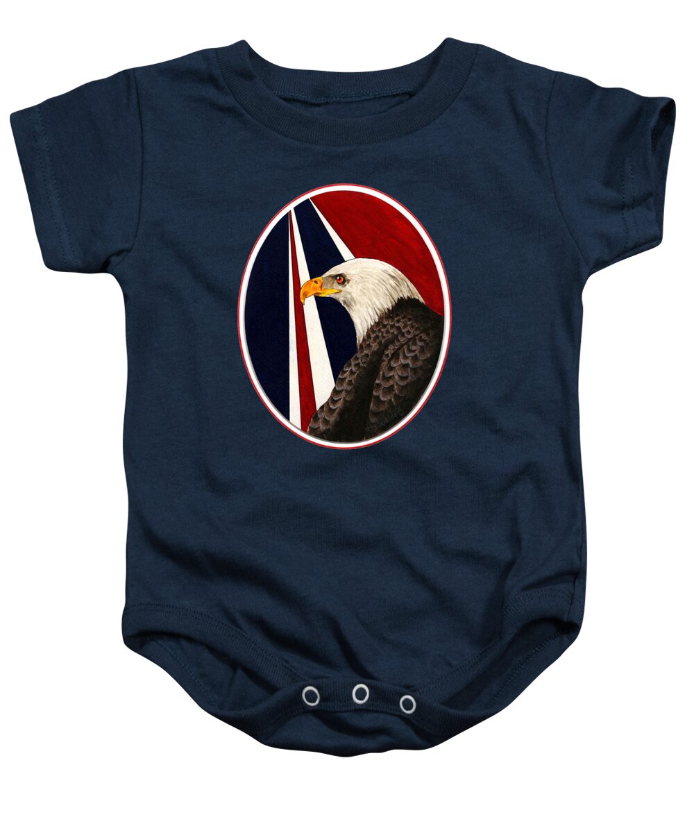 Eagles Baby Onesie featuring the painting Bald Eagle T-shirt by Herb Strobino