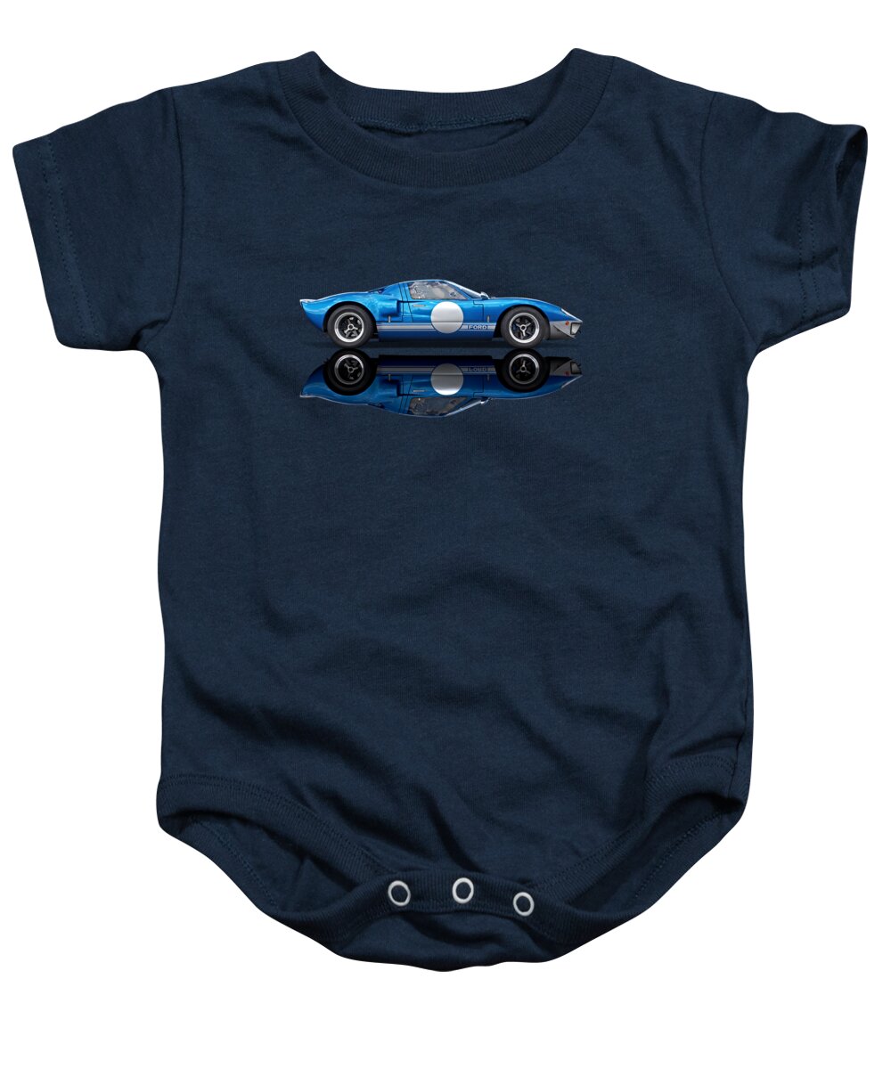 Ford Gt40 Baby Onesie featuring the photograph Blue Reflections - Ford GT40 by Gill Billington
