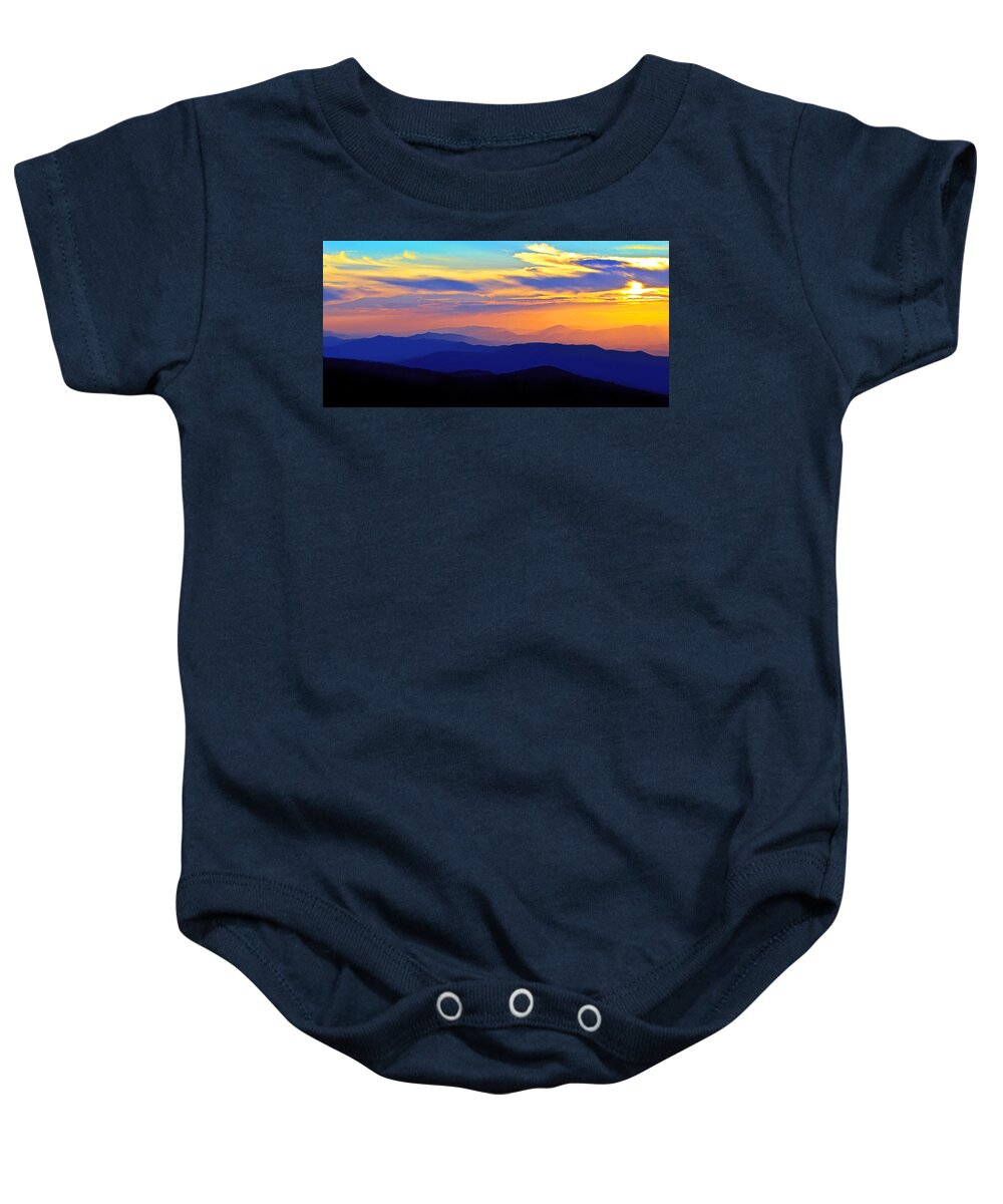 Blue Ridge Parkway Baby Onesie featuring the photograph Blue Ridge Sunset, Virginia by The James Roney Collection