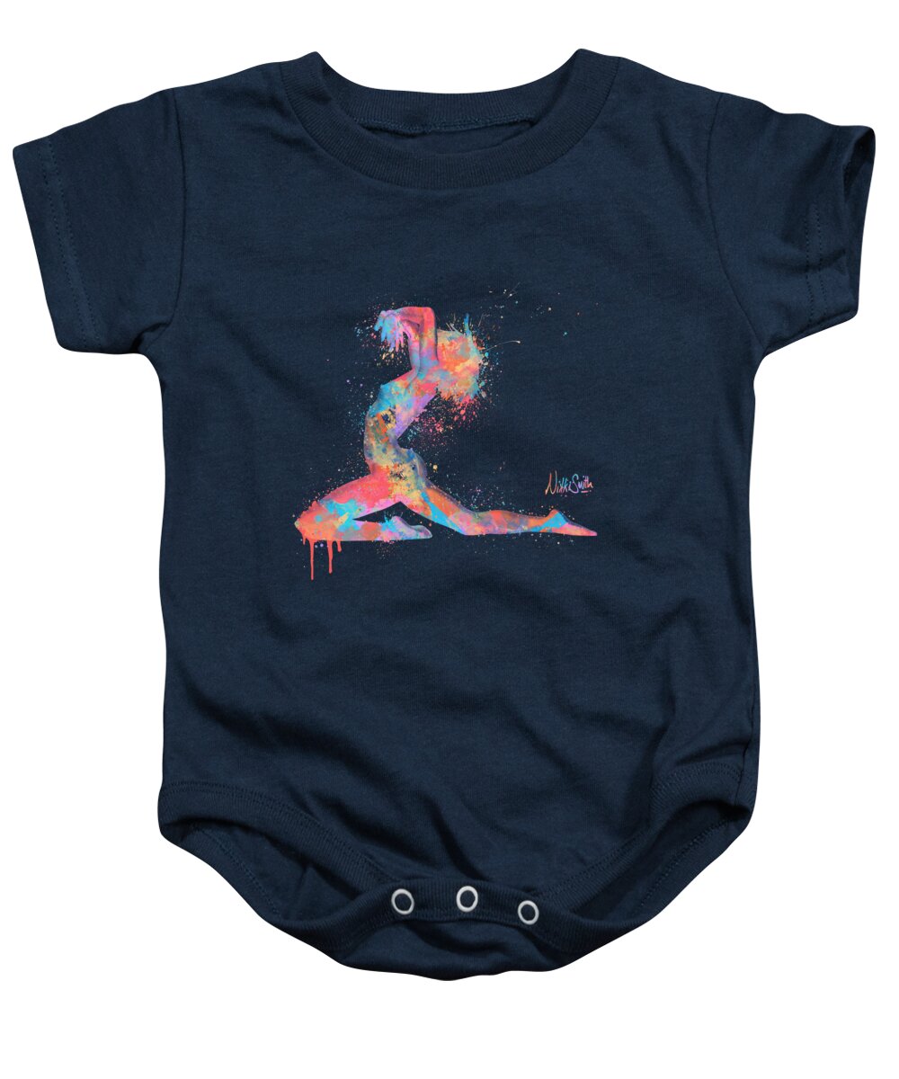 Bodyscape Baby Onesie featuring the digital art Bodyscape in D Minor - Music of the Body by Nikki Marie Smith