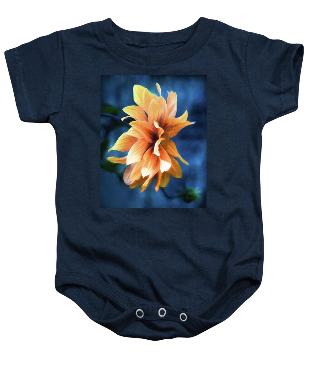 Book Of Days Baby Onesie featuring the painting Book Of Days - Flower Art by Jordan Blackstone