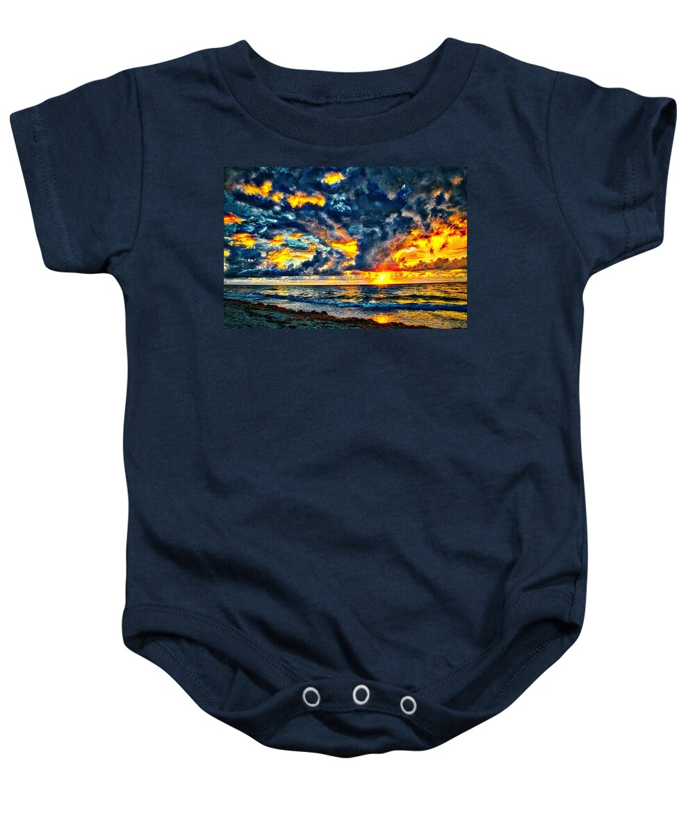 Sunrise Baby Onesie featuring the photograph Bursting Forth by Dennis Baswell
