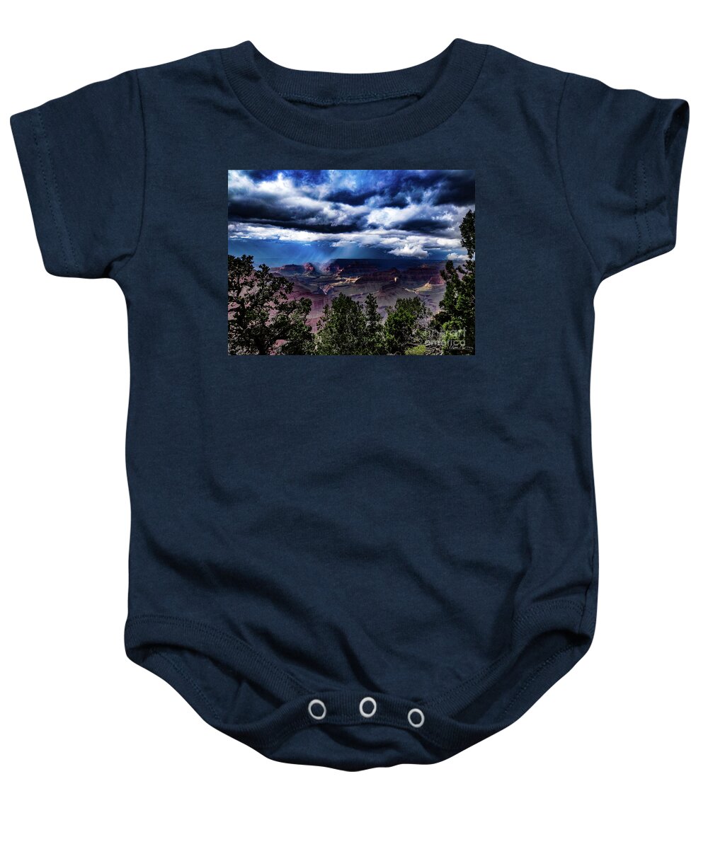 Landscape Baby Onesie featuring the photograph Canyon Rains by Adam Morsa