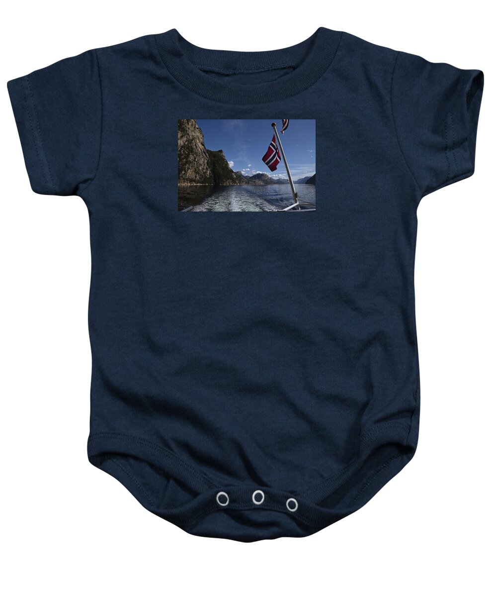 Lighthouse Baby Onesie featuring the photograph Colors of Norway by Lucinda Walter