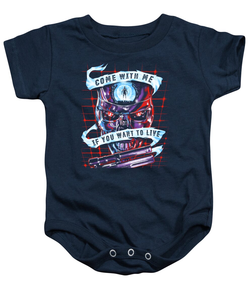 Terminator Baby Onesie featuring the digital art Come With Me If You Want To Live by Zerobriant Designs