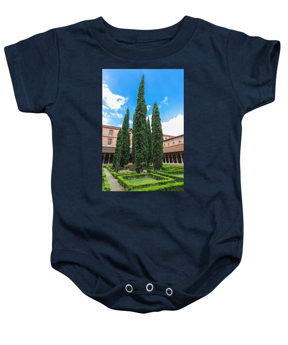 Arches Baby Onesie featuring the photograph Courtyard insde Eglise des Jacobins or Church of the Jacobins by Semmick Photo