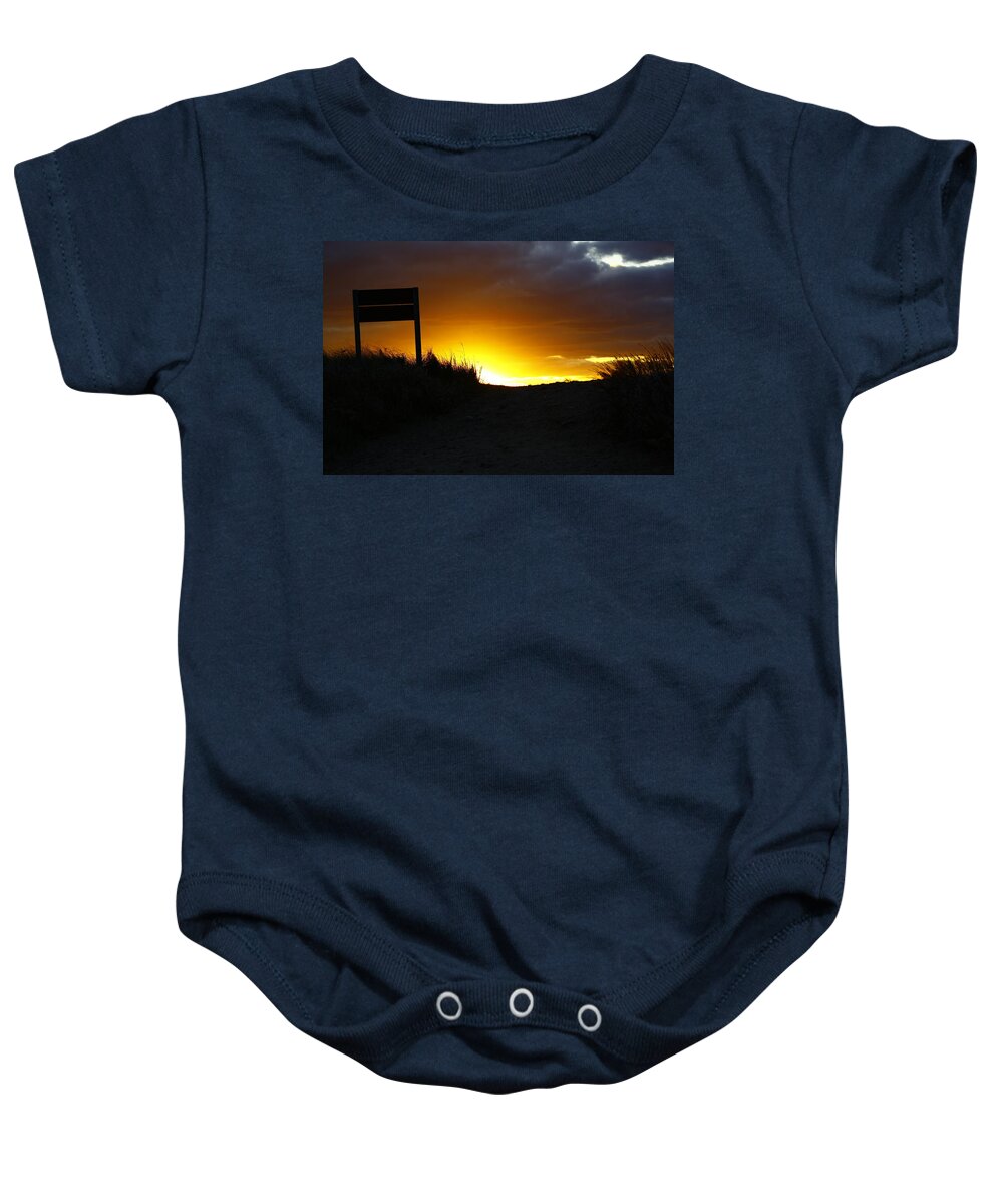 Sunset Baby Onesie featuring the photograph Days End by Greg DeBeck
