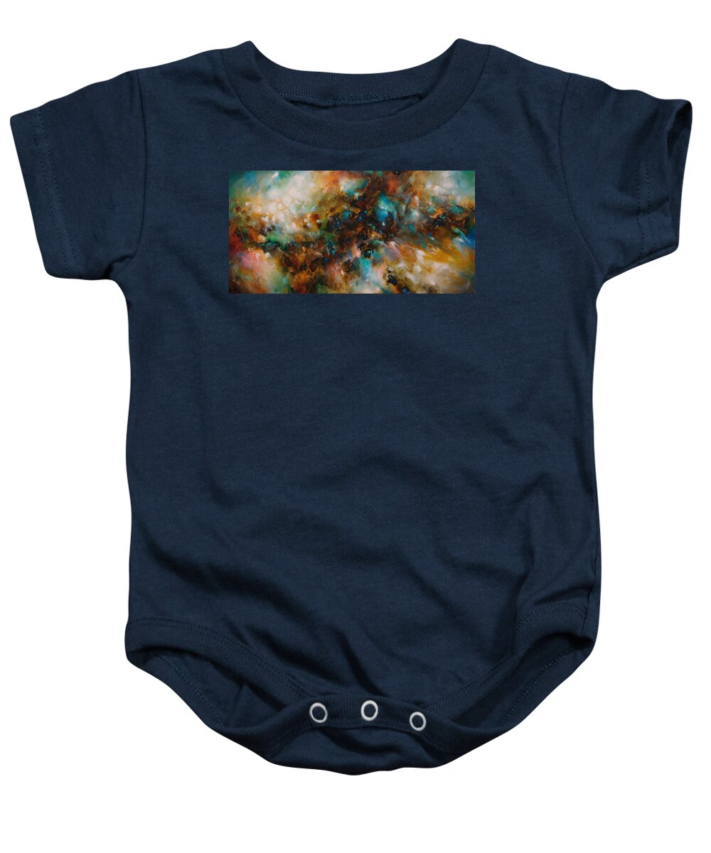 Abstract Baby Onesie featuring the painting 'Deniable Space' by Michael Lang