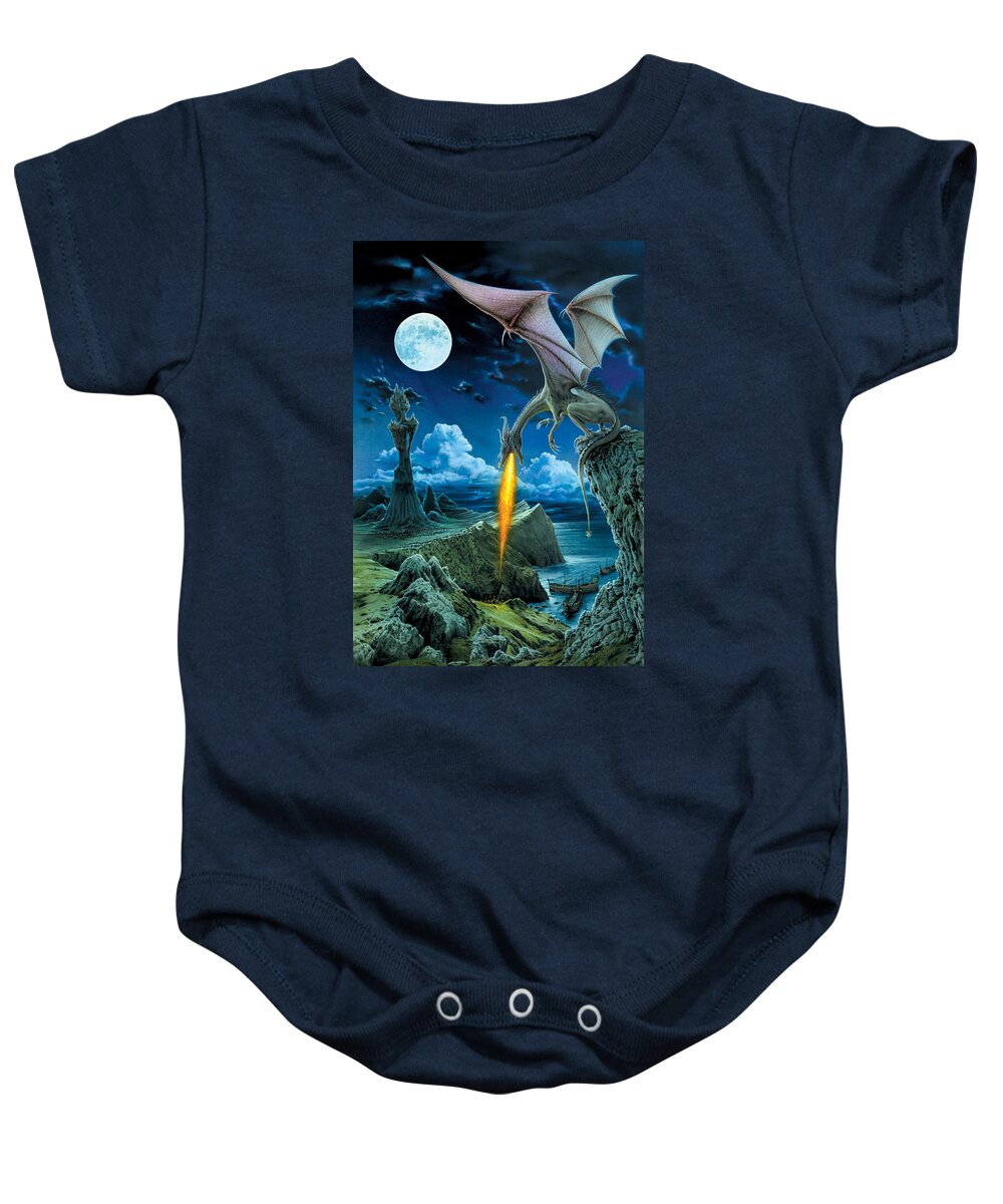 Dragon Baby Onesie featuring the photograph Dragon Spit by MGL Meiklejohn Graphics Licensing