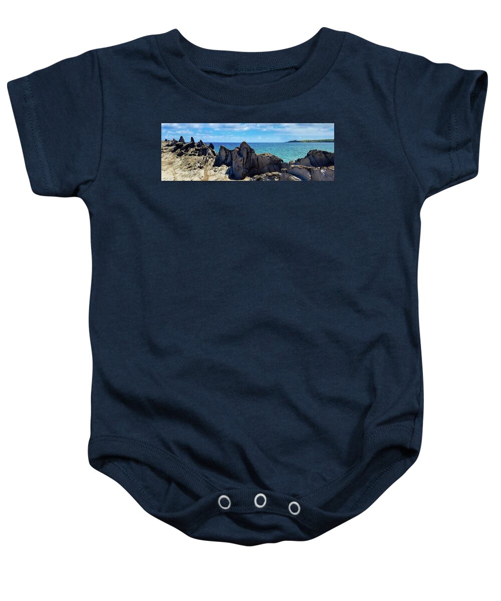 Maui Baby Onesie featuring the photograph Dragons Teeth by Frank Testa