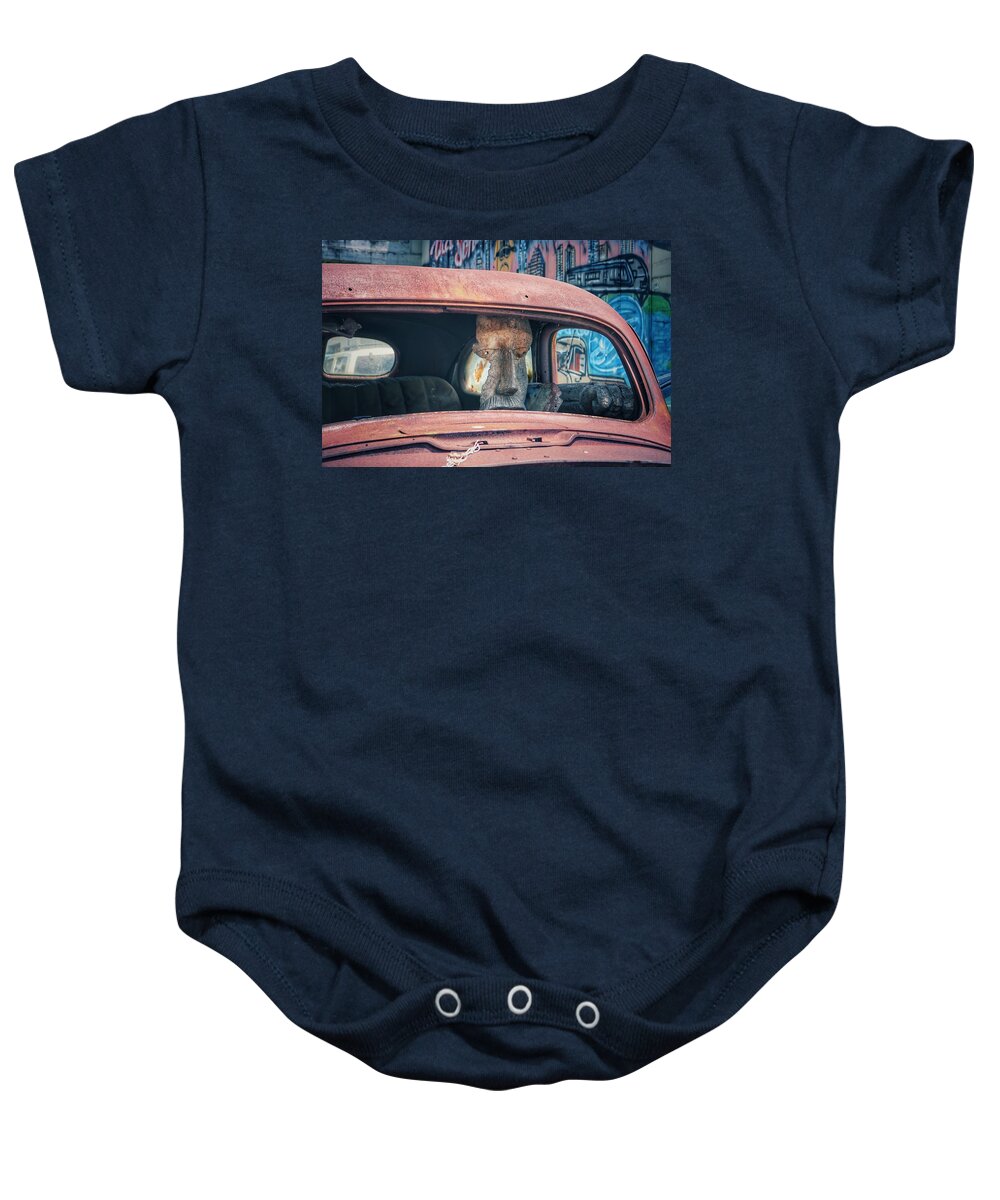 East Austin Baby Onesie featuring the photograph Eastside Golem by Gia Marie Houck