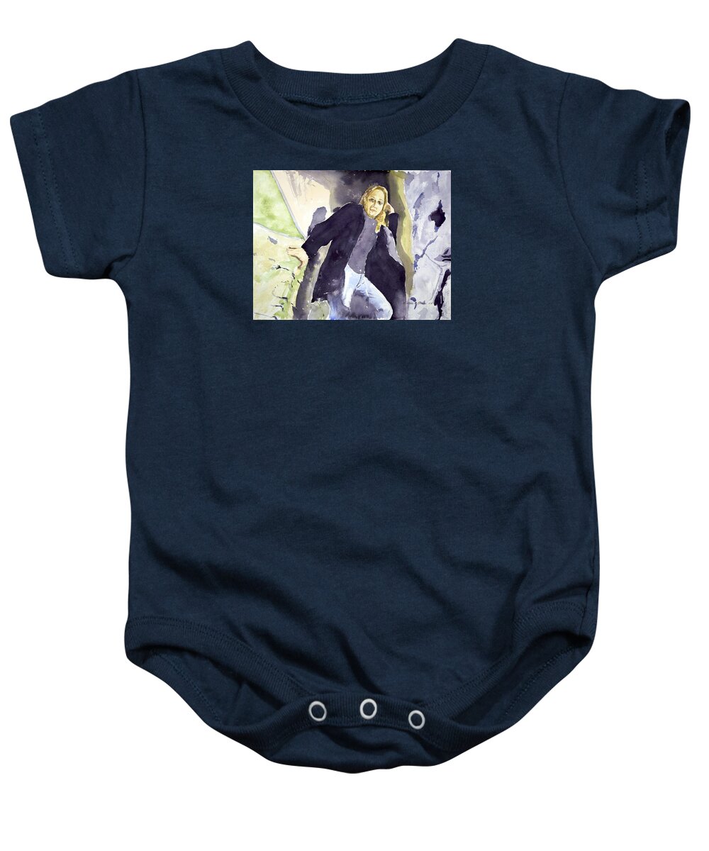 Baby Onesie featuring the painting Emily the Pirate by Kathleen Barnes