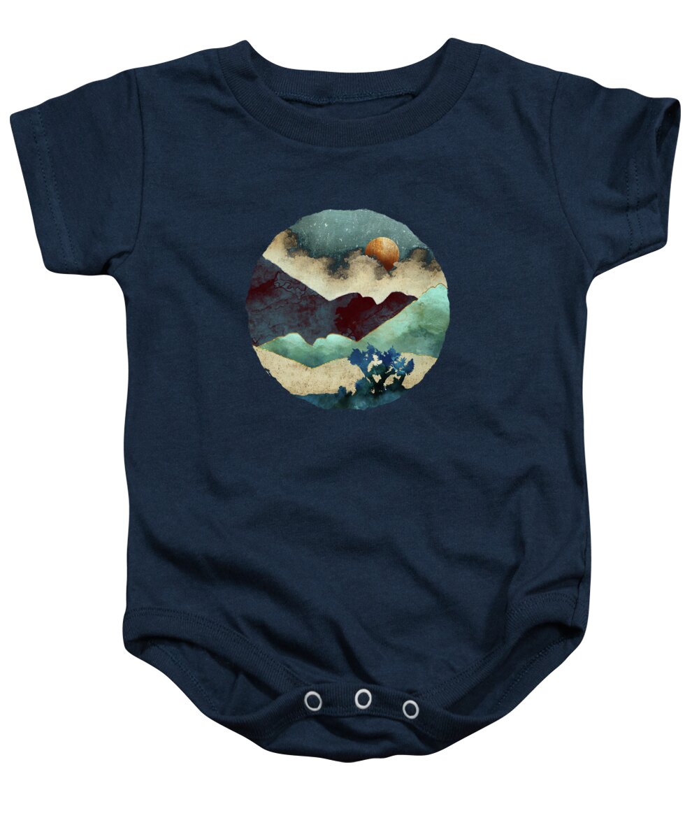 Calm Baby Onesie featuring the digital art Evening Calm by Spacefrog Designs