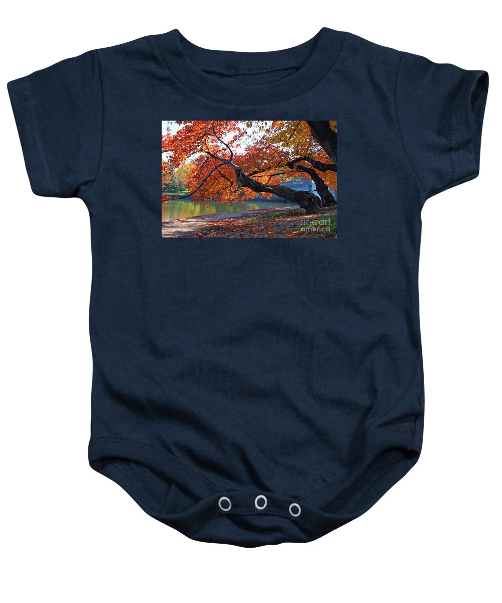 Potomac Baby Onesie featuring the photograph Fall on the Potomac by Jost Houk