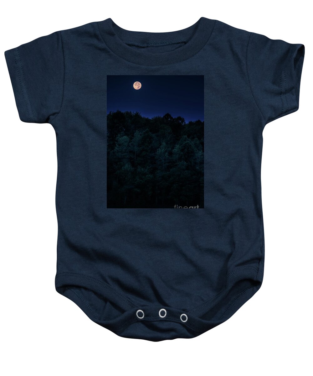 Full Moon Baby Onesie featuring the photograph Full Moon Fishing by Thomas R Fletcher