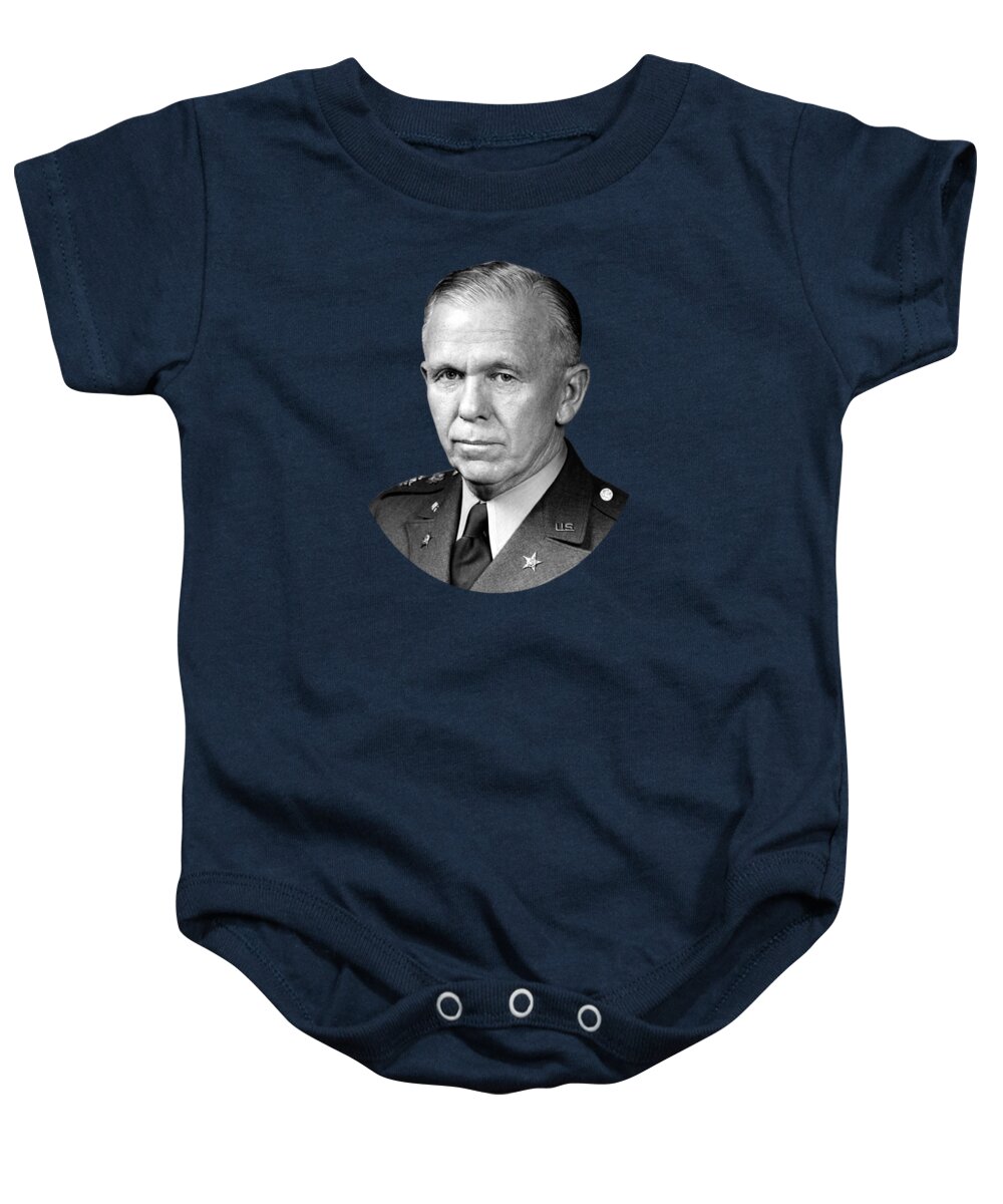 George Marshall Baby Onesie featuring the photograph General George Marshall by War Is Hell Store
