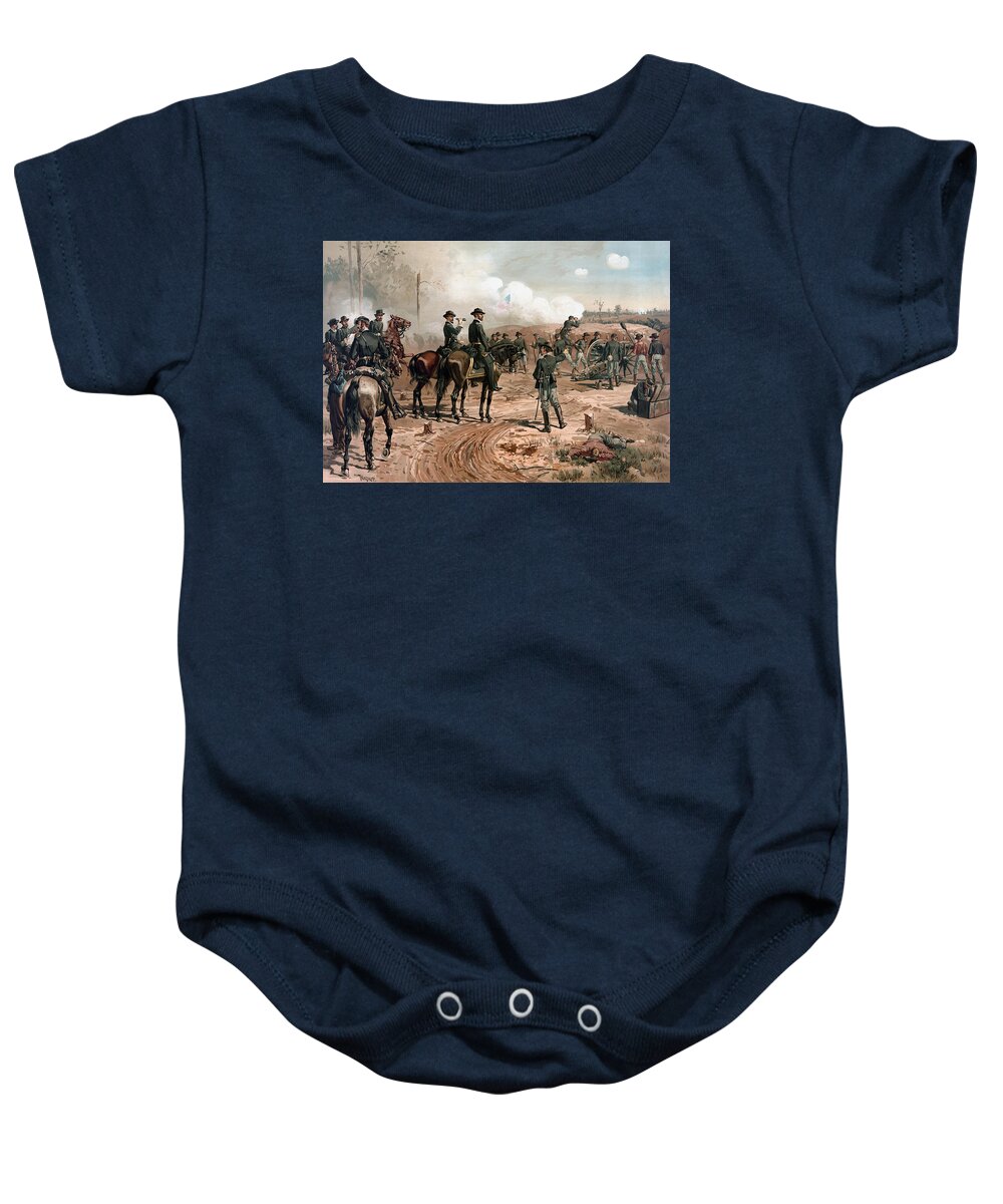 General Sherman Baby Onesie featuring the painting General Sherman Observing The Siege of Atlanta by War Is Hell Store