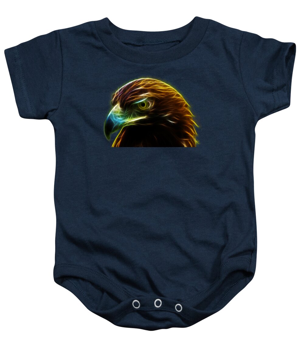 Golden Eagle Baby Onesie featuring the photograph Glowing Gold by Shane Bechler