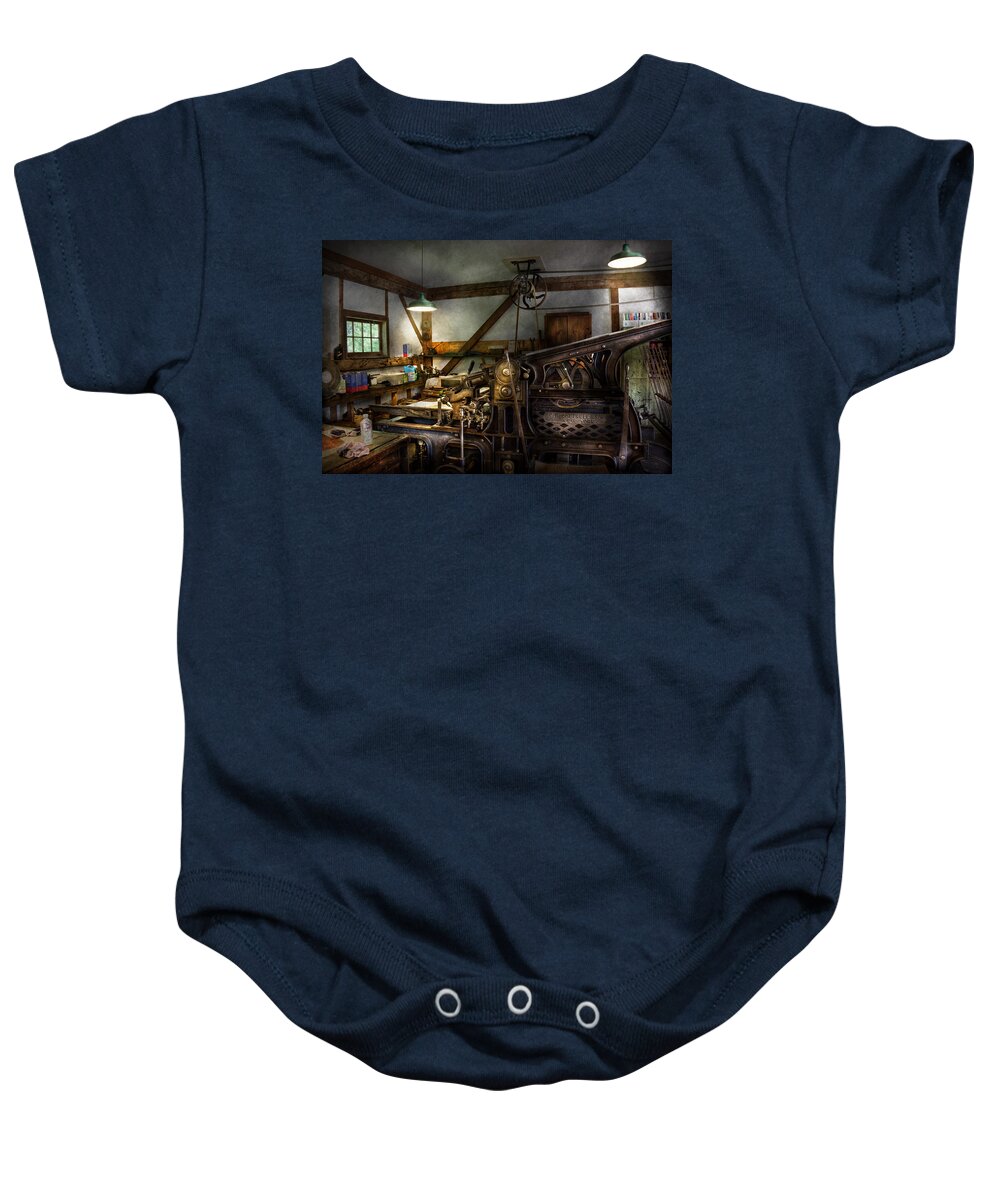 Printer Baby Onesie featuring the photograph Graphic Artist - Master Press by Mike Savad