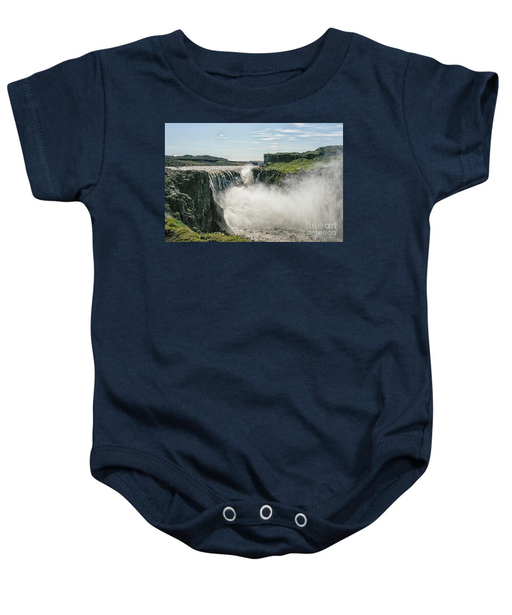 Waterfall Baby Onesie featuring the photograph Gullfoss waterfall Iceland by Patricia Hofmeester