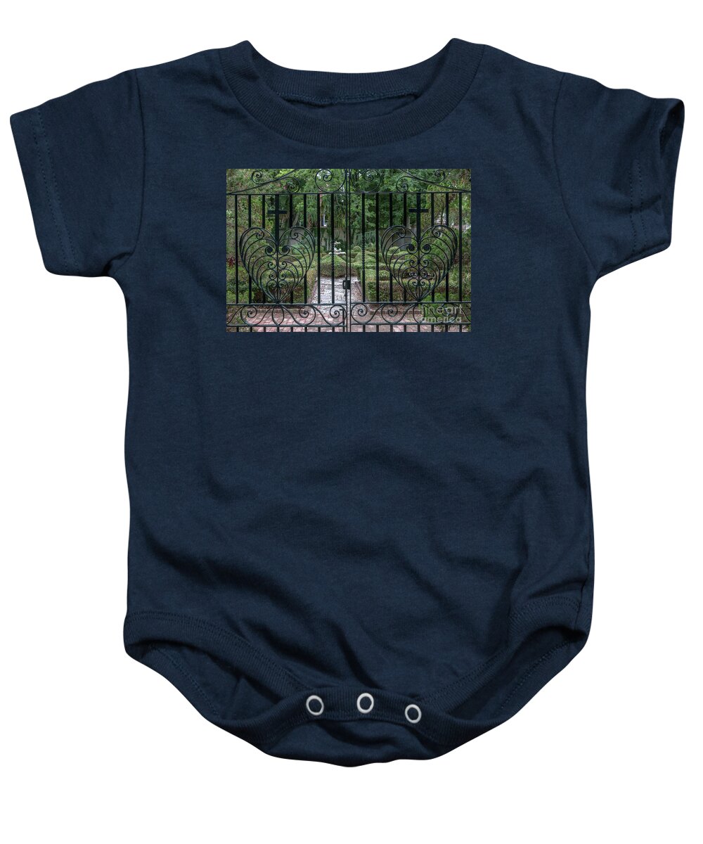Cross Baby Onesie featuring the photograph Heart Shaped Cross by Dale Powell