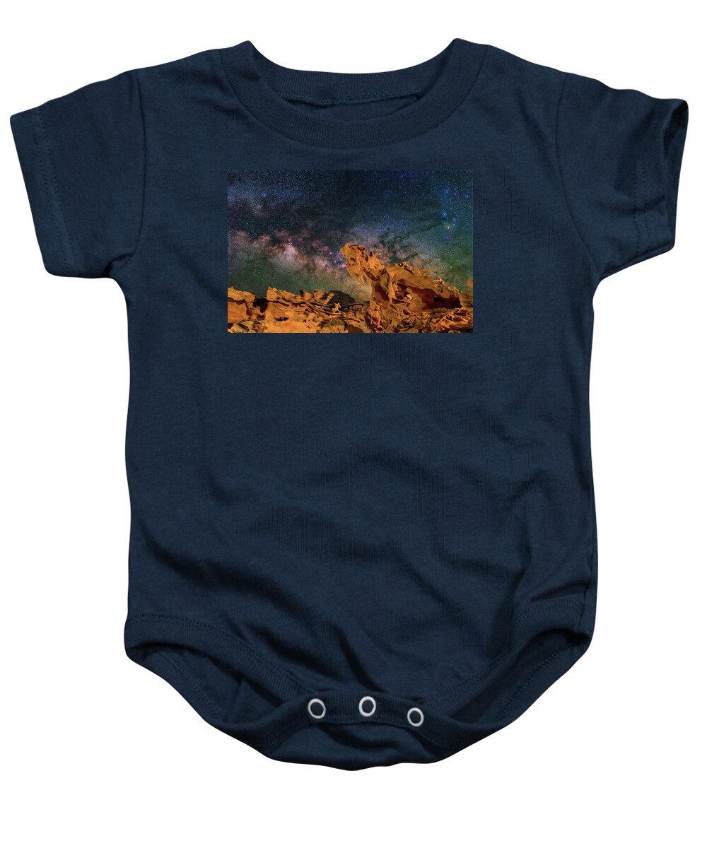 Astronomy Baby Onesie featuring the photograph Heavenly Horses by Ralf Rohner