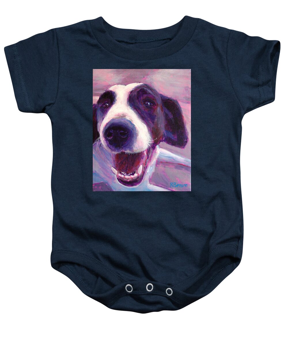 Dog Baby Onesie featuring the painting Hi there doggie by Robie Benve