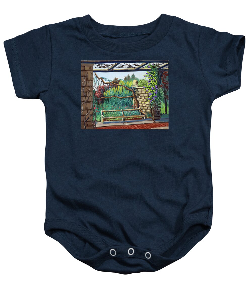 Idaho Baby Onesie featuring the painting Idaho Botanical Gardens by Kevin Hughes