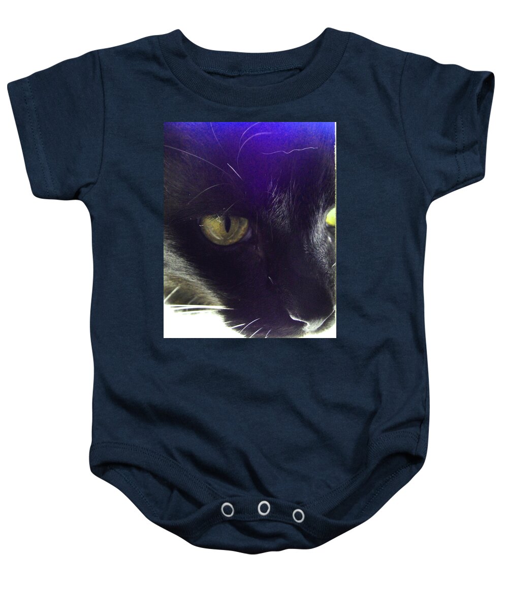 Cat Baby Onesie featuring the photograph Intense by Susan Baker