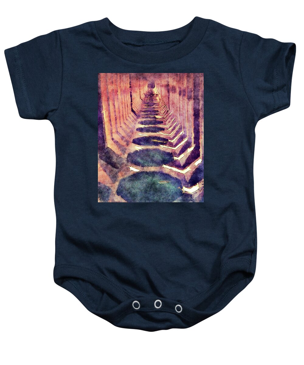 Marquette Baby Onesie featuring the photograph Iron Ore Dock Interior by Phil Perkins
