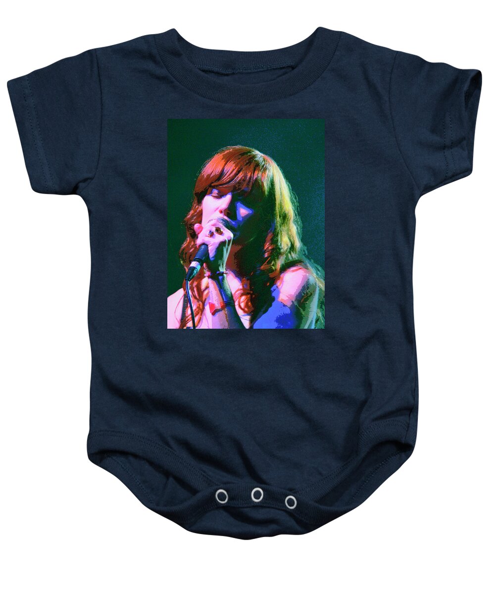 Jenny Lewis Baby Onesie featuring the mixed media Jenny Lewis 2 by Dominic Piperata