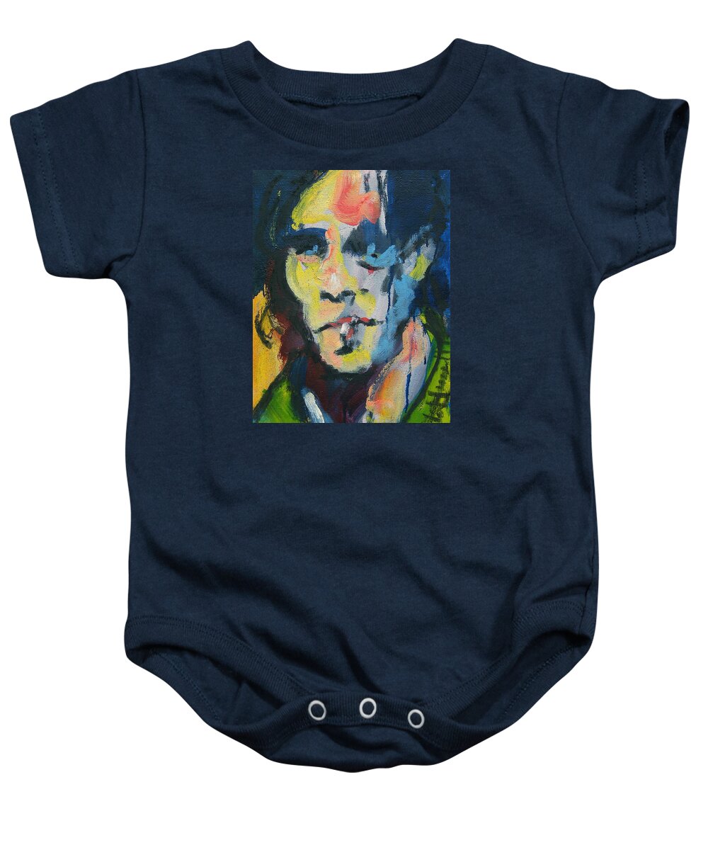 Painting Baby Onesie featuring the painting Johnny by Les Leffingwell