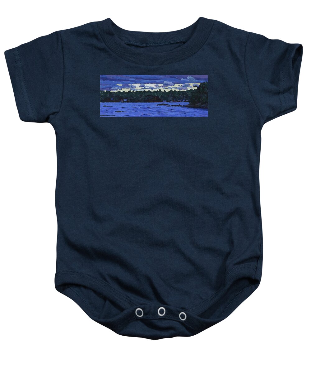 1900 Baby Onesie featuring the painting Late Afternoon Glow by Phil Chadwick