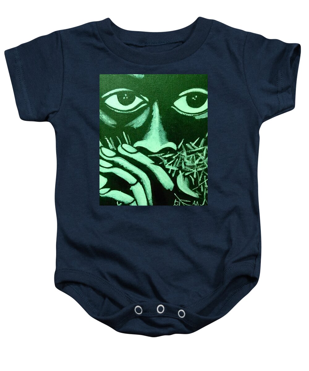 Acrylic Baby Onesie featuring the painting Look into my Soul by Arthur Jenkins