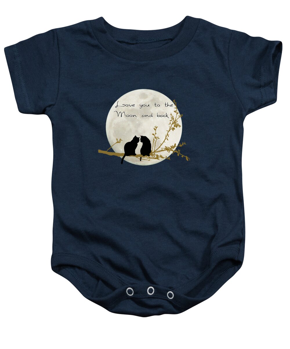 Moon Baby Onesie featuring the digital art Love you to the moon and back by Linda Lees