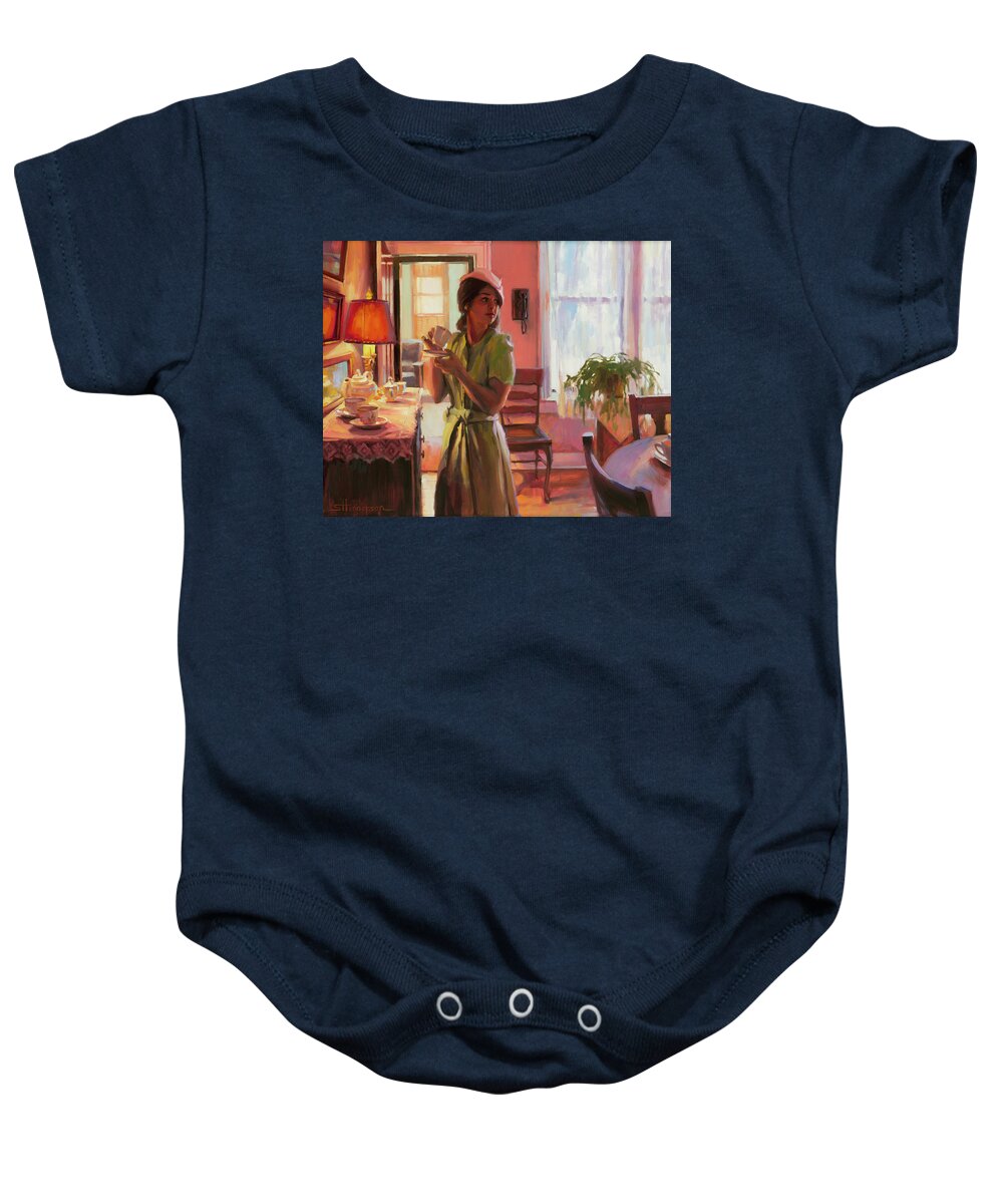 Nostalgia Baby Onesie featuring the painting Midday Tea by Steve Henderson