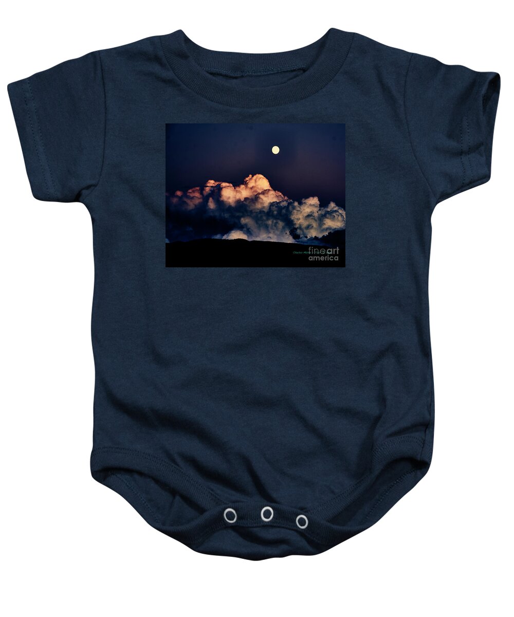 Santa Baby Onesie featuring the photograph MoonRise in Taos by Charles Muhle