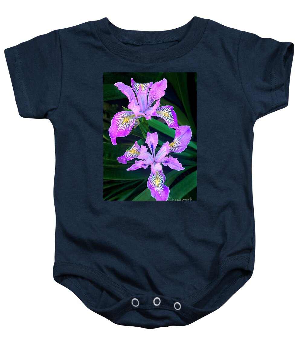California Wildflower Baby Onesie featuring the photograph Mountain Iris in Flower California by Dave Welling