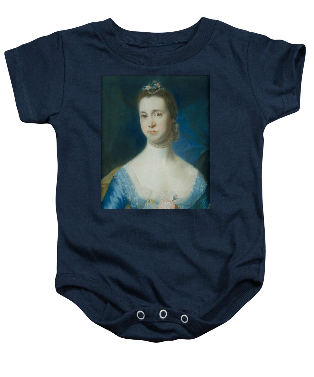 American Painters Baby Onesie featuring the pastel Mrs. Edward Green by John Singleton Copley