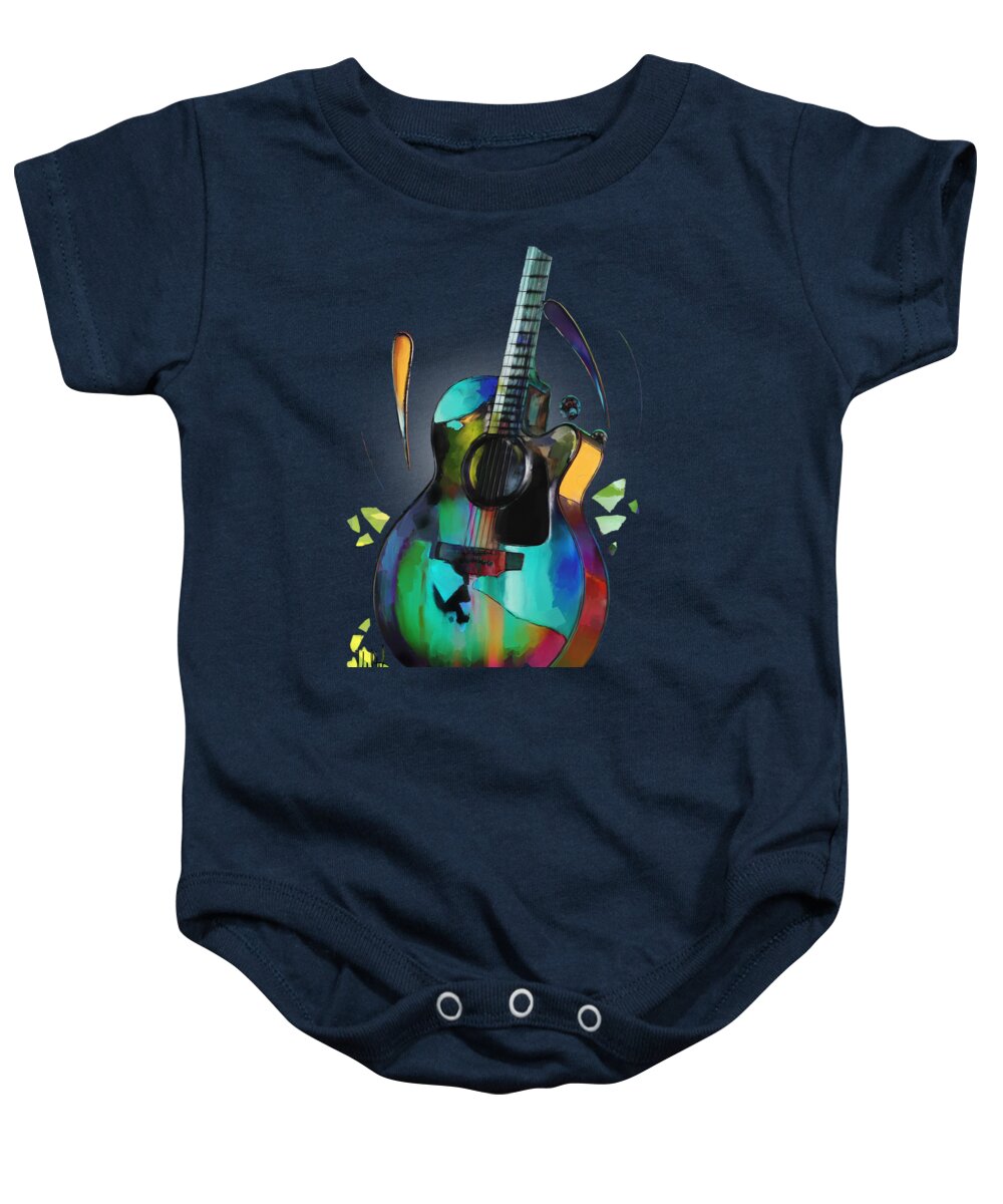 Guitar Baby Onesie featuring the painting Music In Colour by Melanie D