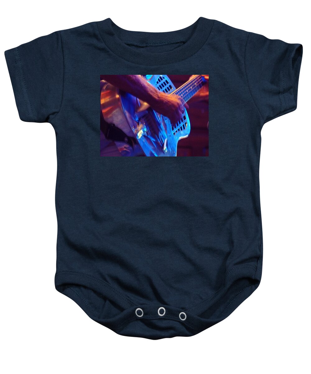 Steel Guitar Baby Onesie featuring the photograph National Steel by Rosanne Licciardi