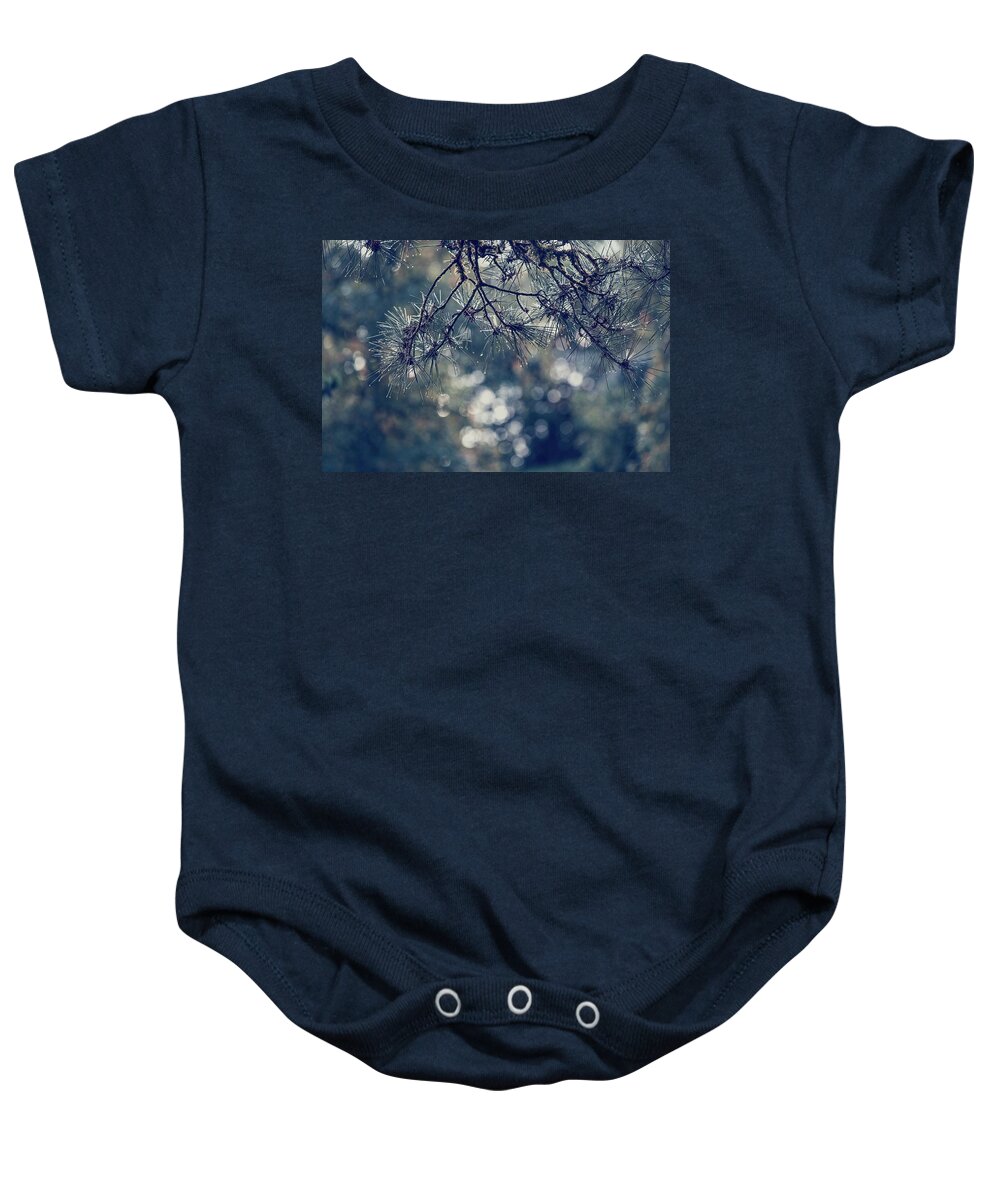 Droplets Baby Onesie featuring the photograph Needles N Droplets by Gene Garnace