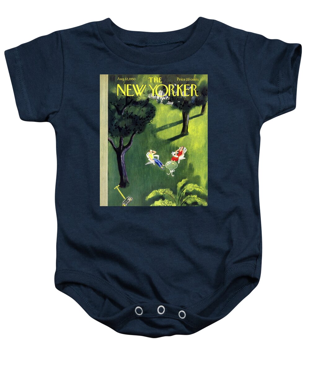 Couple Baby Onesie featuring the painting New Yorker August 12 1950 by Roger Duvoisin
