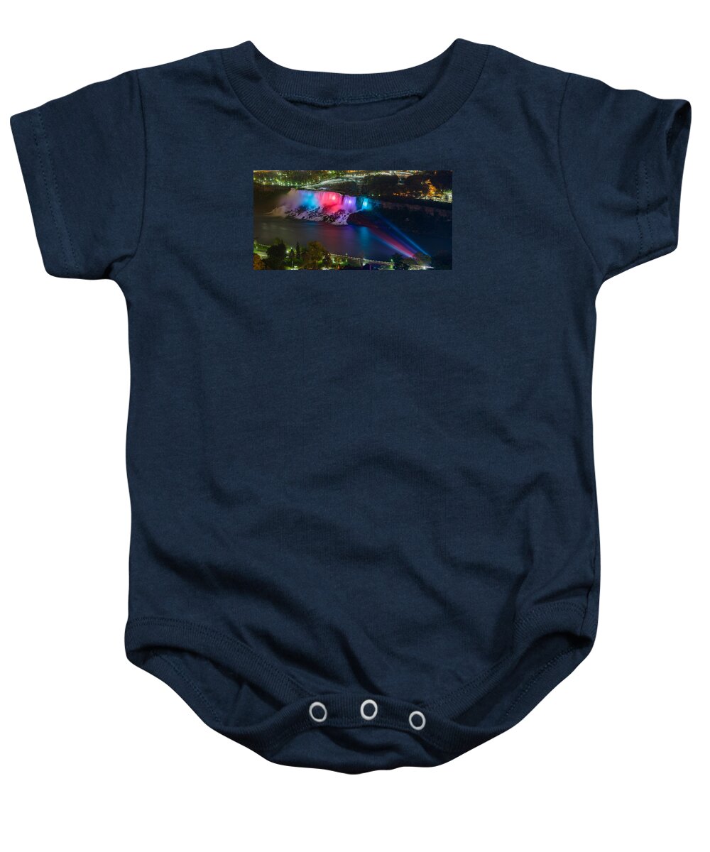 2:1 Baby Onesie featuring the photograph Niagara Falls at Night #2 by Mark Rogers