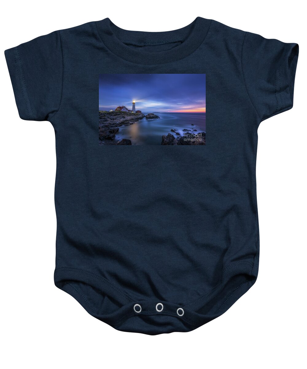 Cape Elizabeth Baby Onesie featuring the photograph Night Watch by Michael Ver Sprill