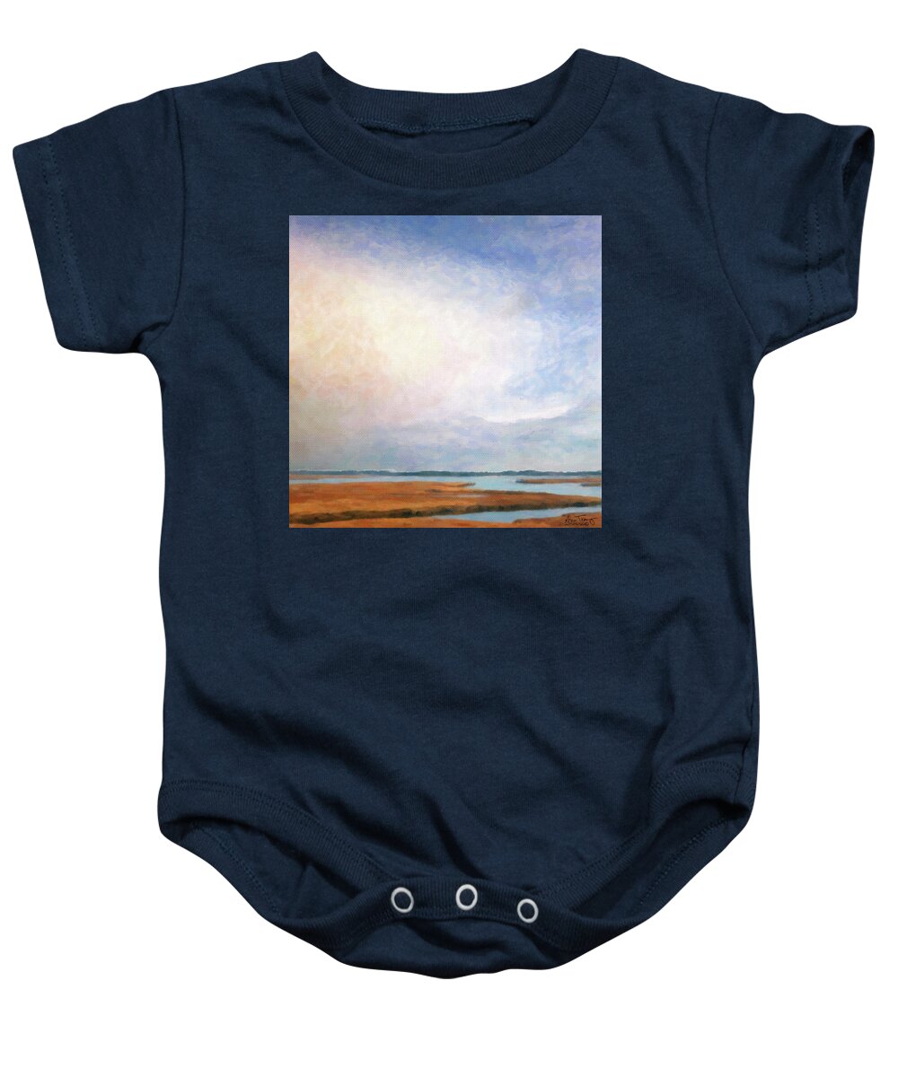 Nature Baby Onesie featuring the photograph Nonesuch River marsh - Winter by Ann Tracy
