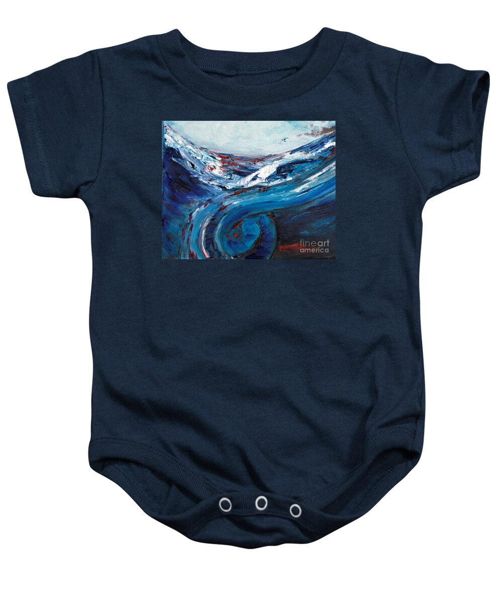 Surf Baby Onesie featuring the painting Oceanscape by Tracey Lee Cassin