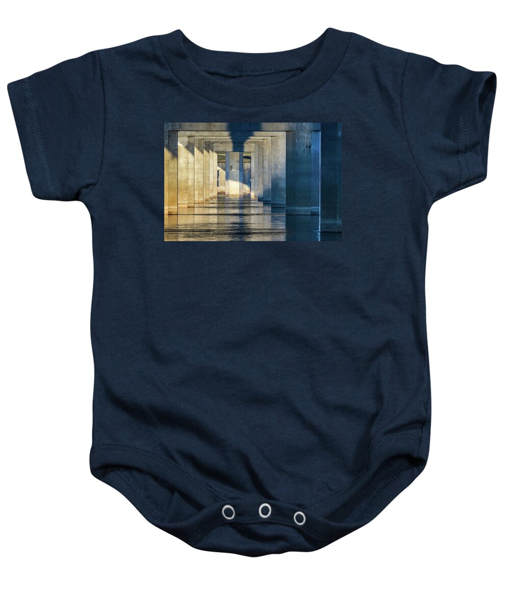 Clark Bridge Baby Onesie featuring the photograph Passages by Holly Ross
