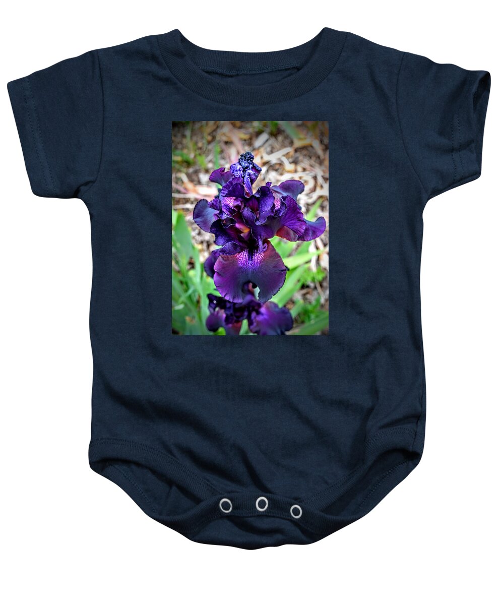 Purple Iris Baby Onesie featuring the photograph Purple Maze by Michael Brungardt