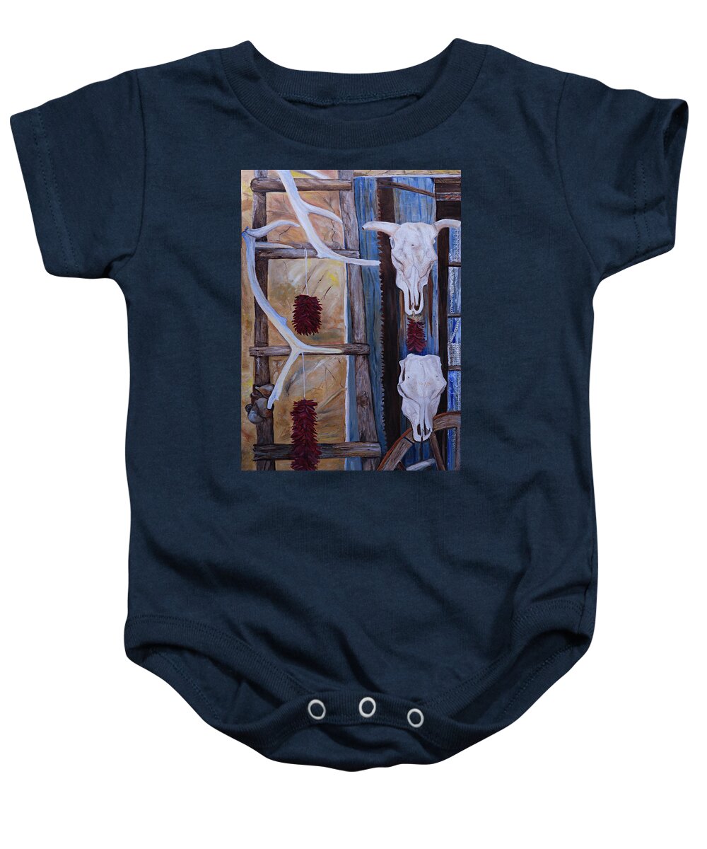 Gallery Wrap Baby Onesie featuring the painting Reflections of New Mexico by Kathy Knopp